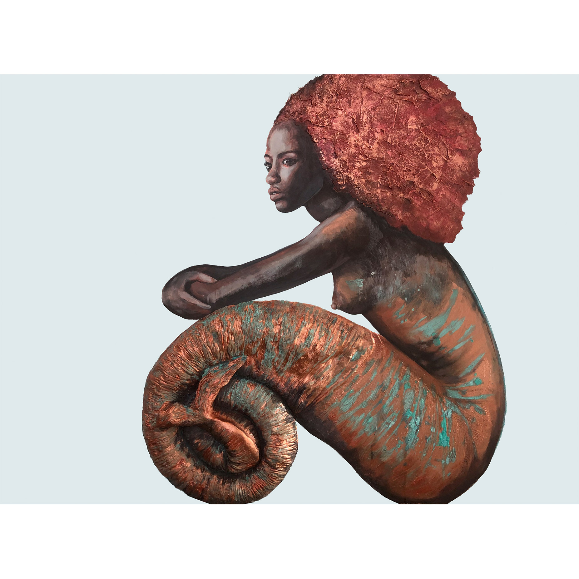 African-American Mermaid Sculpture