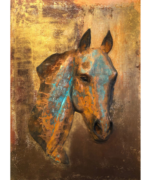 Rustic Equine Sculpture Painting