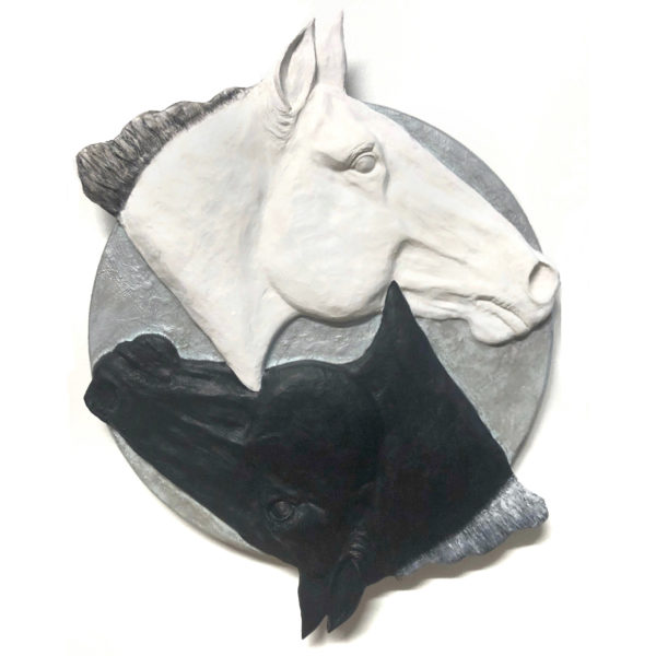 Horse Heads Sculpture